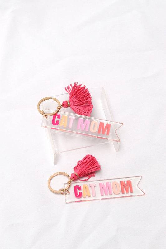 Cat Mom Keychain